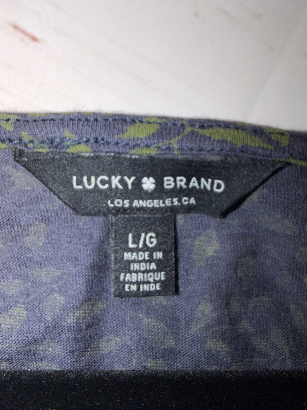 Lucky Brand Olive Green Floral V-Neck Peplum Top Size Large - Picture 3 of 6